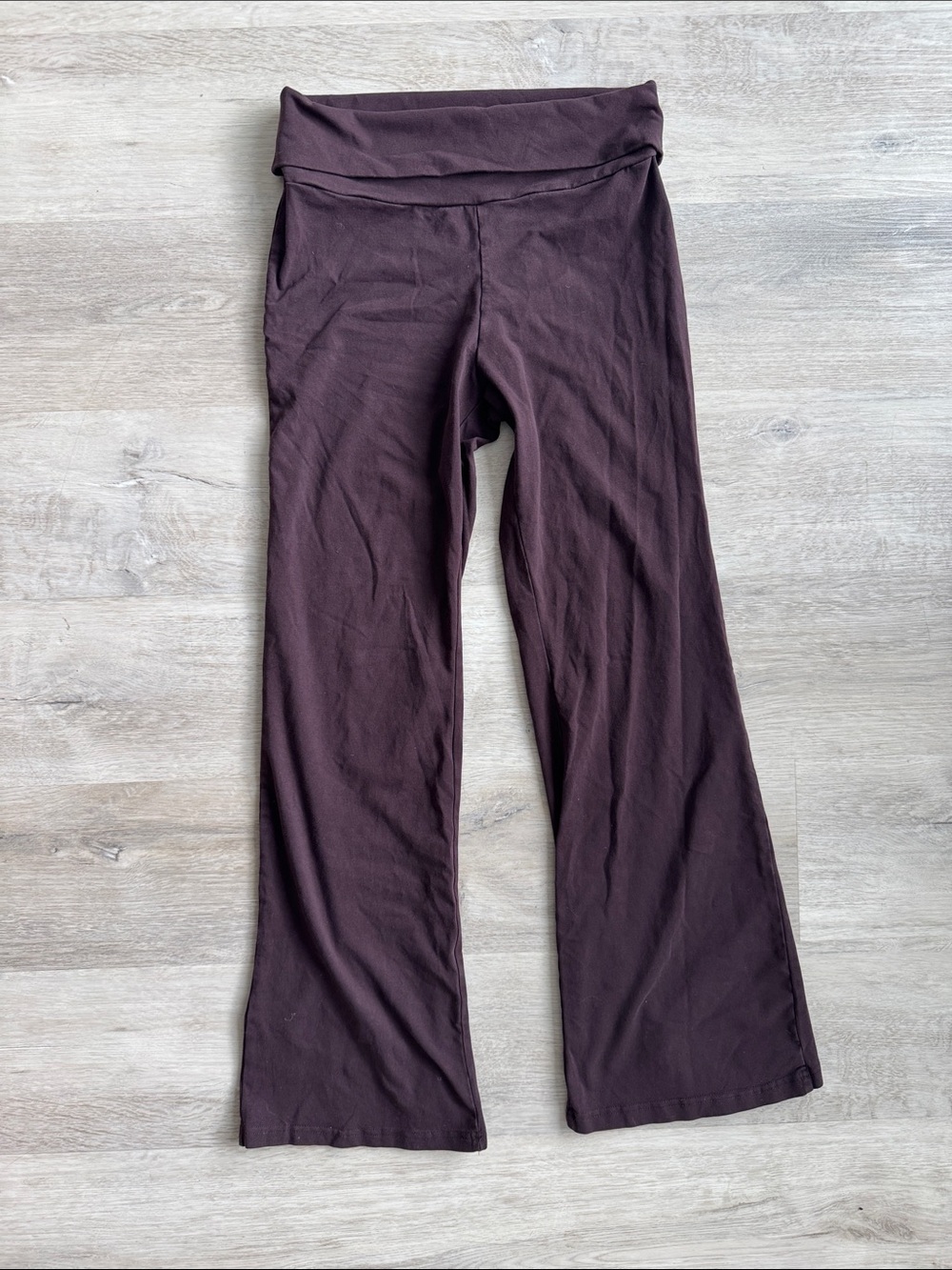 H&M Plum Fold-Over Waist Bootcut straight leg flare yoga Pants